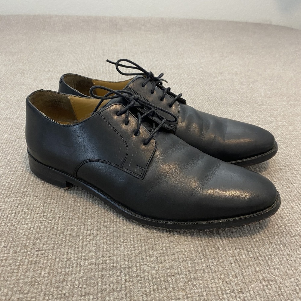 Cole Haan Shoes Mens Size 10 M Black Leather Derby Oxfords Almond Toe C25065